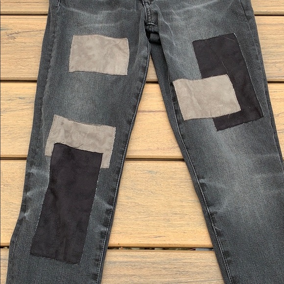 Abercrombie & Fitch Super Skinny Black Jeans with Patches - Picture 2 of 7